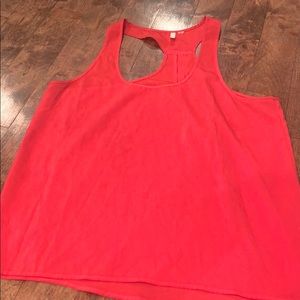 Red chiffon tank size M